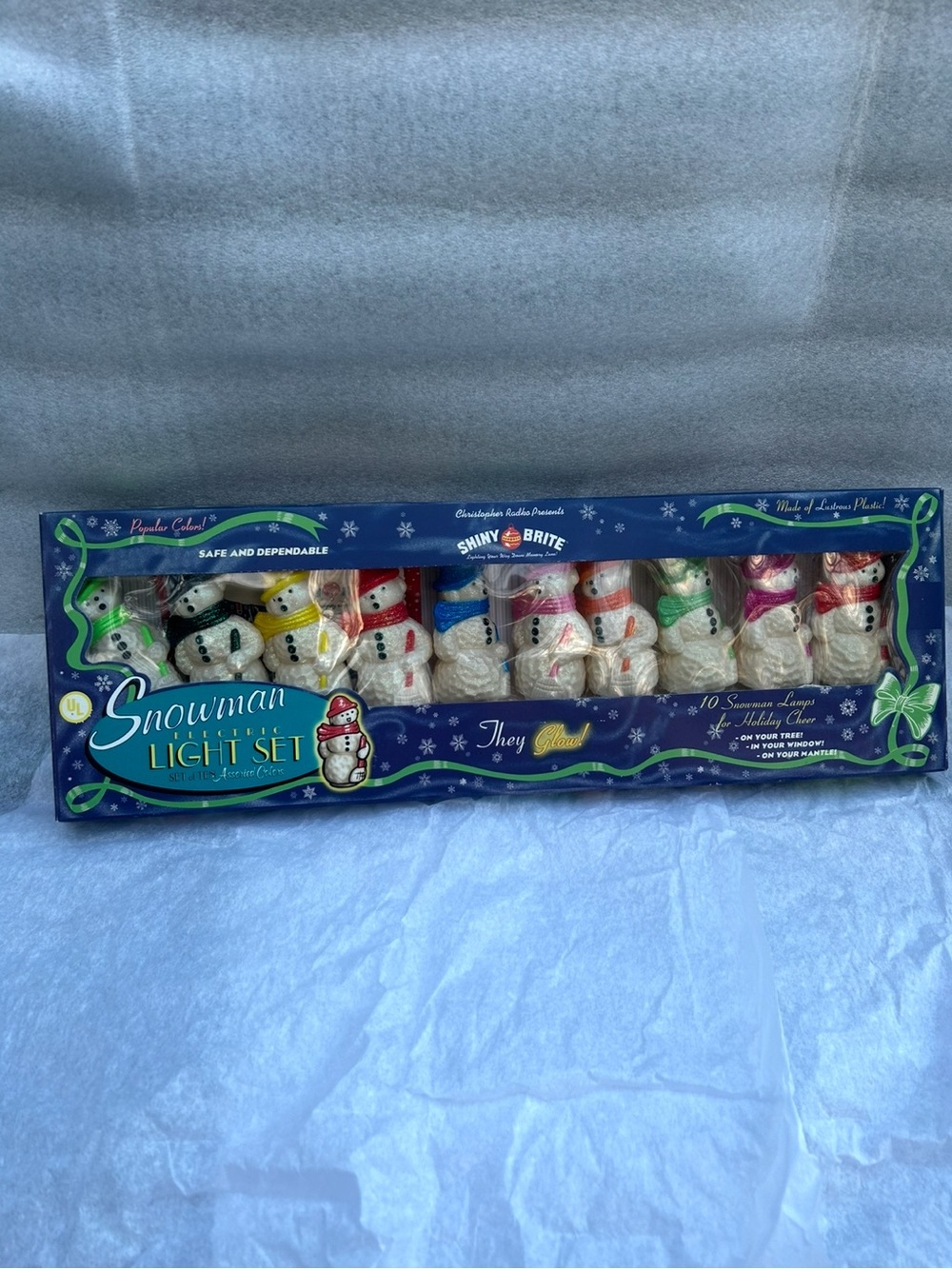 Shiny Brite Snowman Light Set - Multicolor Holiday String Lights